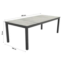 Tuintafels-Hartman Comino dining tuintafel 223x105 cm. - Keramiek/Grijs