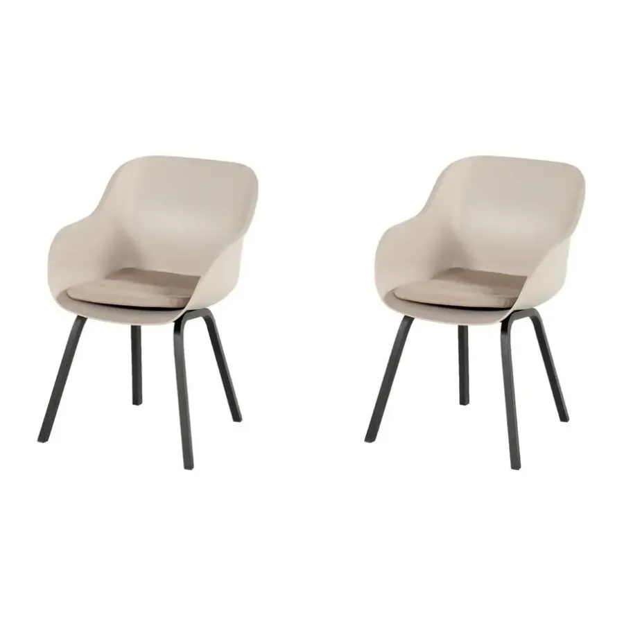 Hartman Le Soleil Element dining armstoel - Soft Taupe/Black - 2 st.