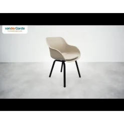 Hartman Le Soleil Element dining armstoel - Soft Taupe/Black - 2 st.