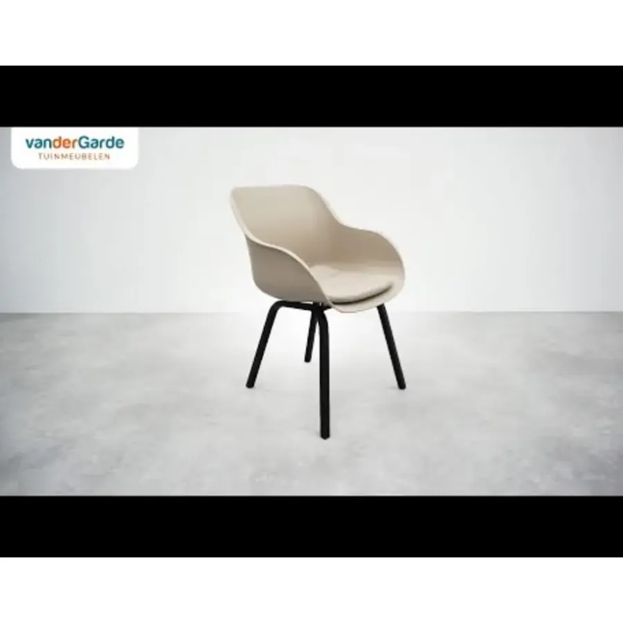 Hartman Le Soleil Element dining armstoel - Soft Taupe/Black - 2 st.