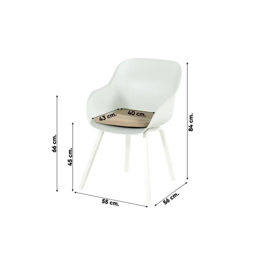 Hartman Le Soleil Element dining armstoel - Cotton white - 2 st.