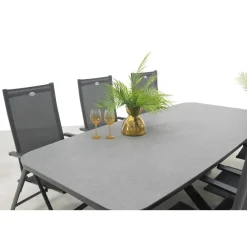 Tuinsets-Hartman Napoli/Soreno deens ovale verstelbare tuinset 240x110 cm. - Licht grijs