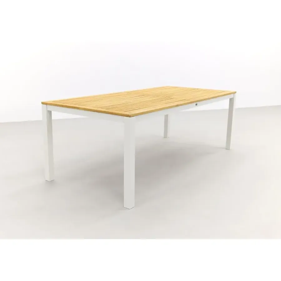 Hartman Sonata tuintafel 220x100 cm. - Teak - wit