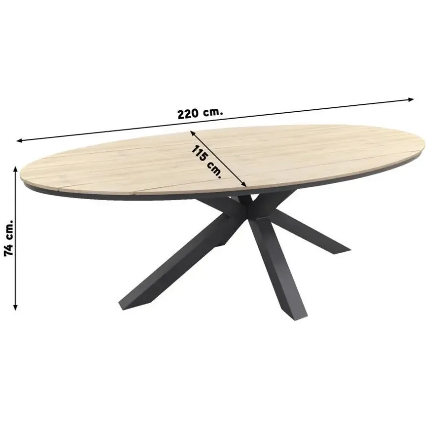 Tuinsets-Garden Impressions Hartman Sophie Element - Xerix/GI Edison 220 tafel - ovale tuinset