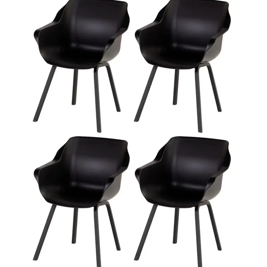Hartman Sophie Element dining armstoel- Carbon black - 4 st.