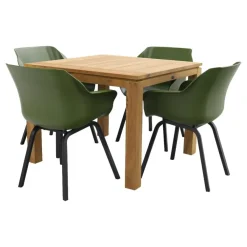Tuinsets-Hartman Sophie tuinstoel Moss groen/Rome brown 100 cm. - 5-delig