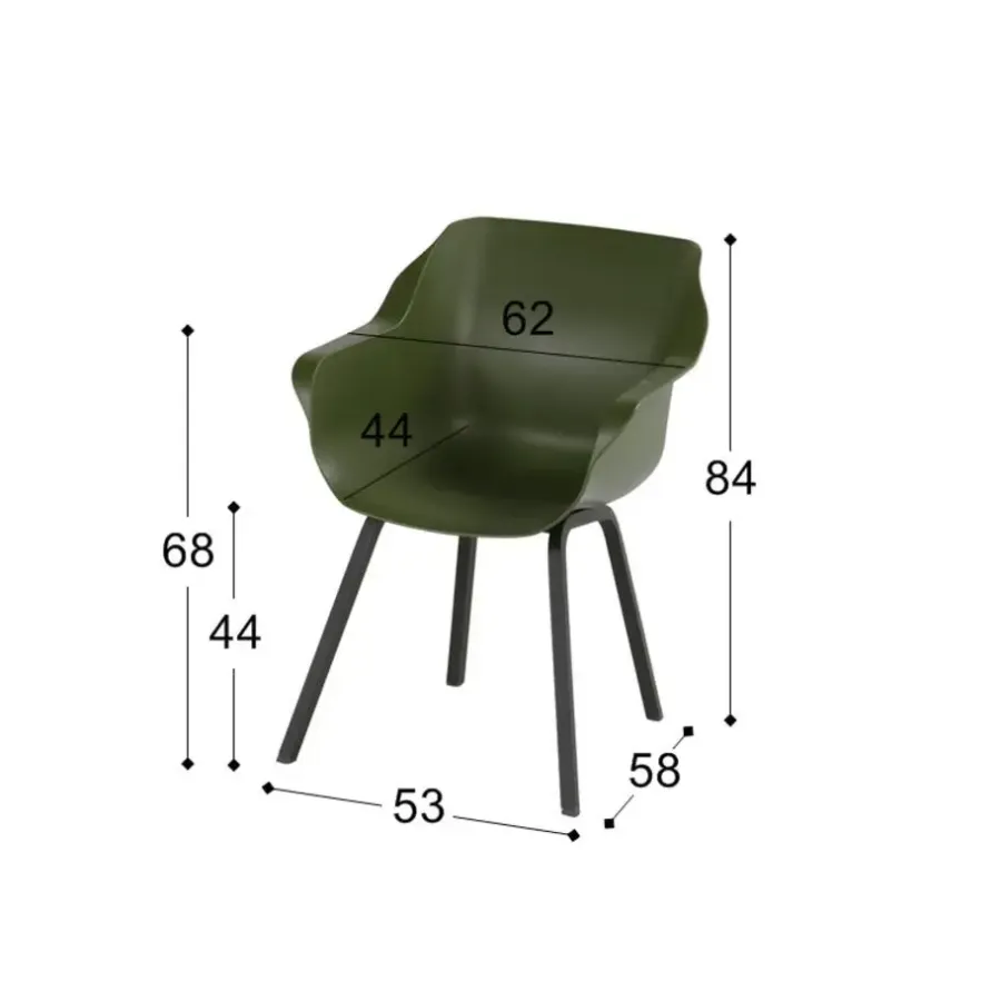 Tuinsets-Hartman Sophie tuinstoel Moss groen/Rome brown 100 cm. - 5-delig