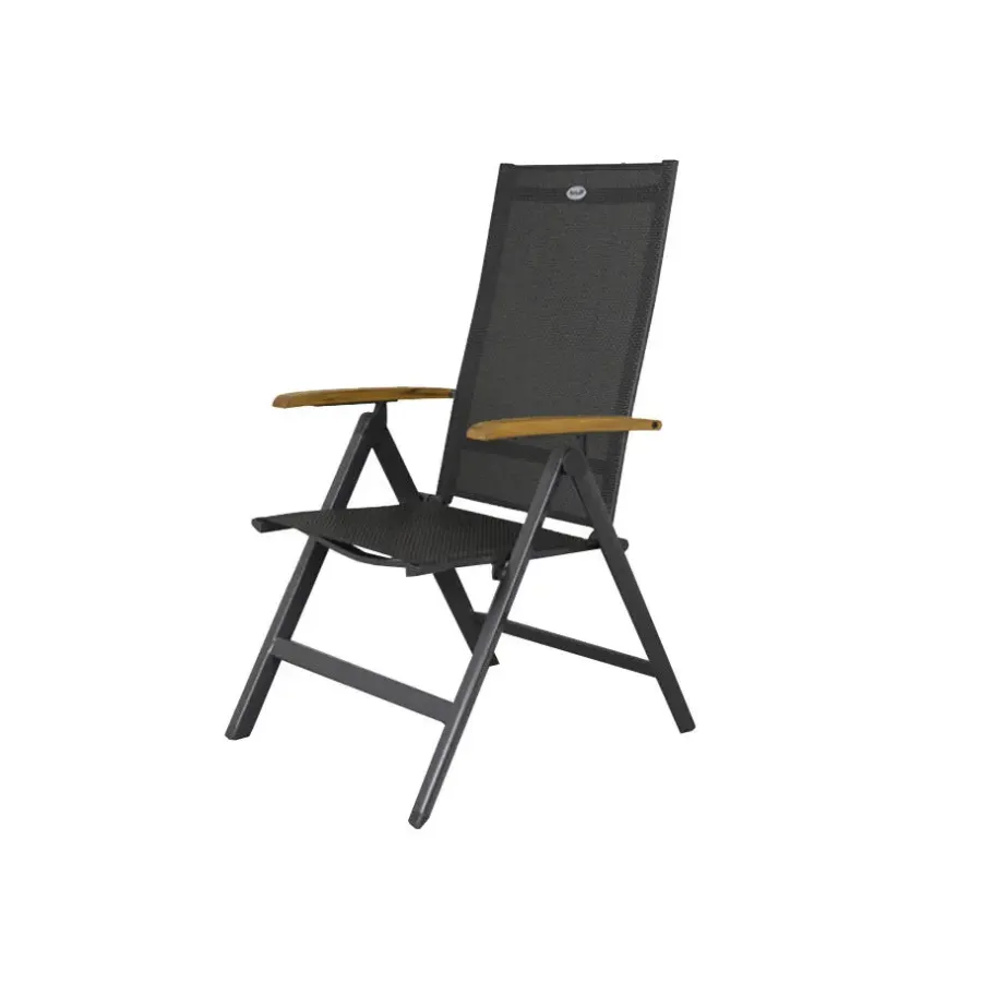 Tuinstoelen-Hartman verstelbare tuinstoel Napoli - Teak armleuning