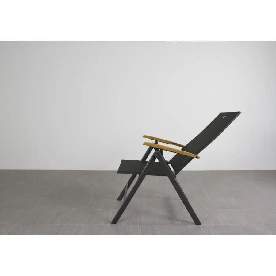 Tuinstoelen-Hartman verstelbare tuinstoel Napoli - Teak armleuning