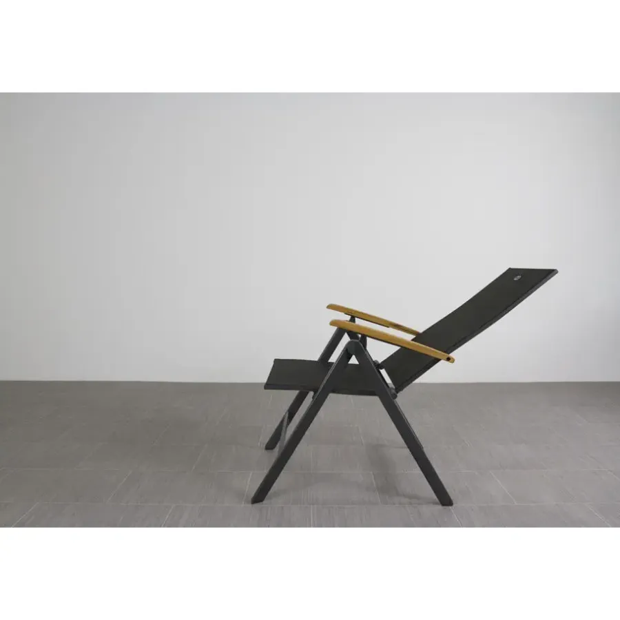Tuinstoelen-Hartman verstelbare tuinstoel Napoli - Teak armleuning