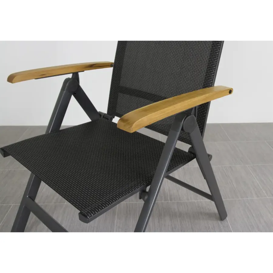 Tuinstoelen-Hartman verstelbare tuinstoel Napoli - Teak armleuning