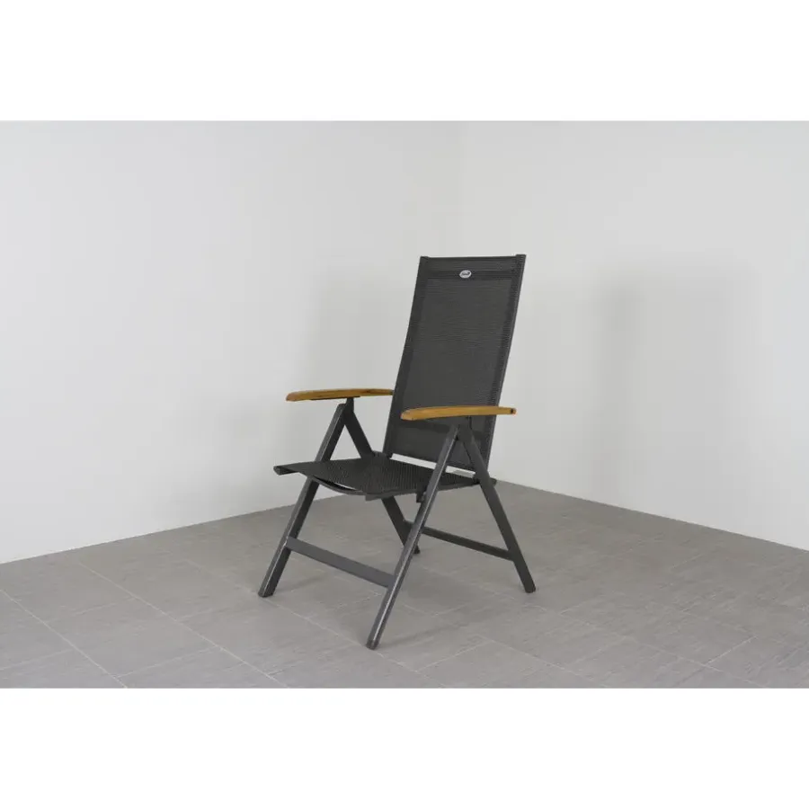 Tuinstoelen-Hartman verstelbare tuinstoel Napoli - Teak armleuning