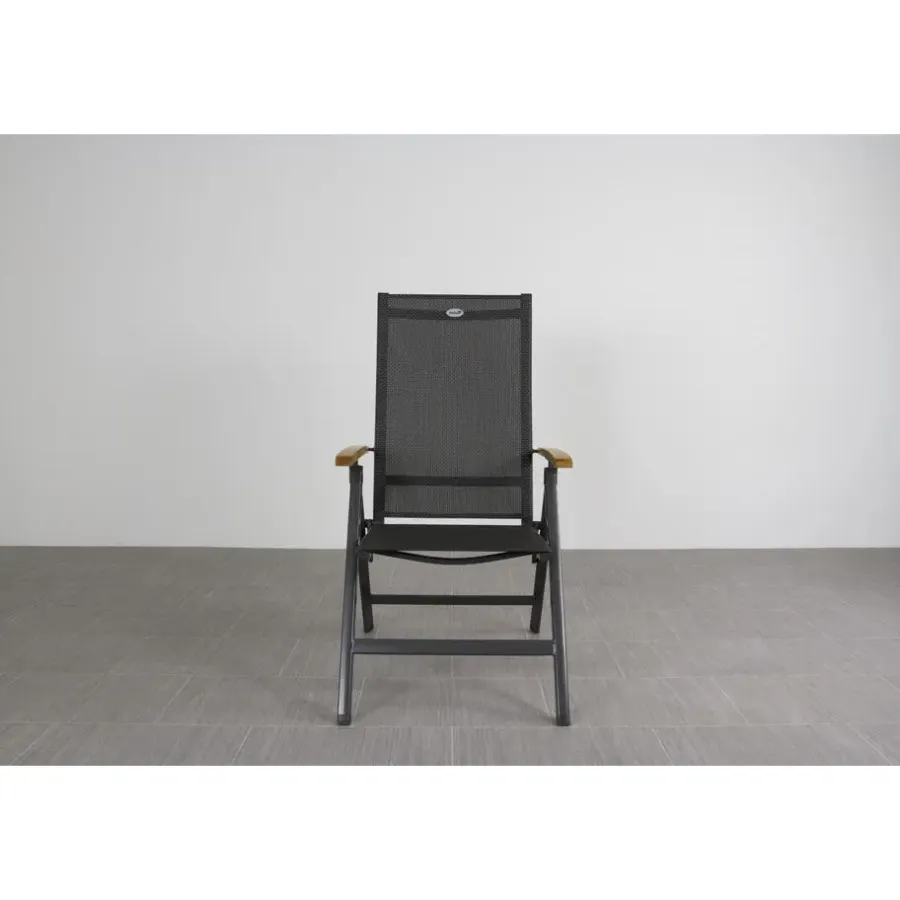 Tuinstoelen-Hartman verstelbare tuinstoel Napoli - Teak armleuning