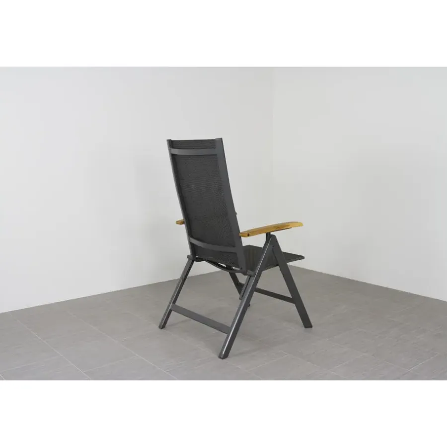 Tuinstoelen-Hartman verstelbare tuinstoel Napoli - Teak armleuning