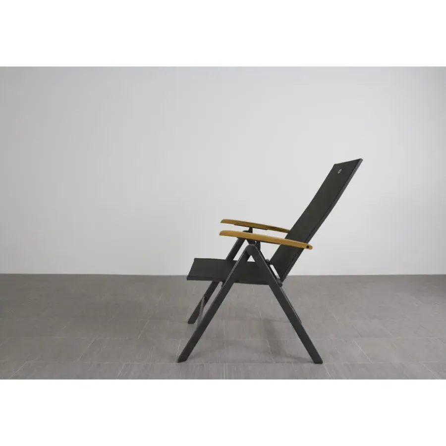 Tuinstoelen-Hartman verstelbare tuinstoel Napoli - Teak armleuning