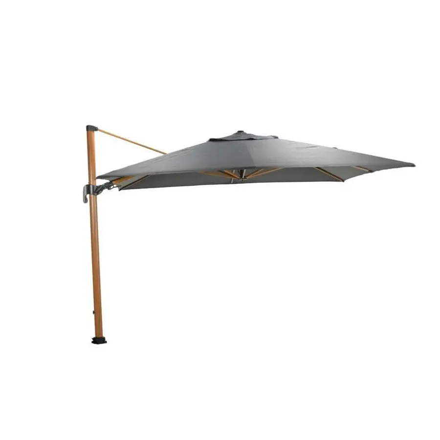 Parasols-Garden Impressions Hawaii Big Pole II parasol - 350x350 cm - l. teaklook -royal antraciet