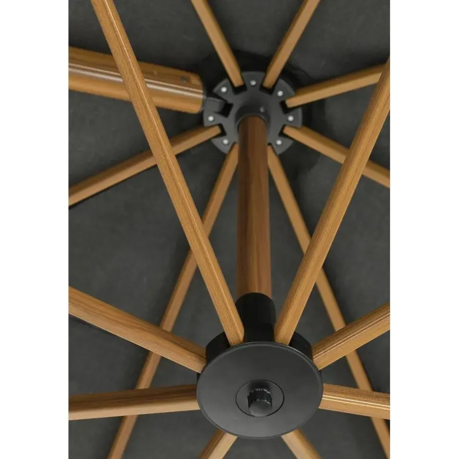 Parasols-Garden Impressions Hawaii Big Pole II parasol - 350x350 cm - l. teaklook -royal antraciet