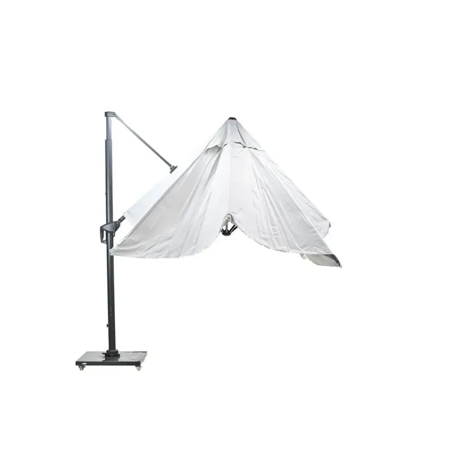 Parasols-Garden Impressions Hawaii Big Pole telescoop parasol - 350x350cm -carbon black-royal zand