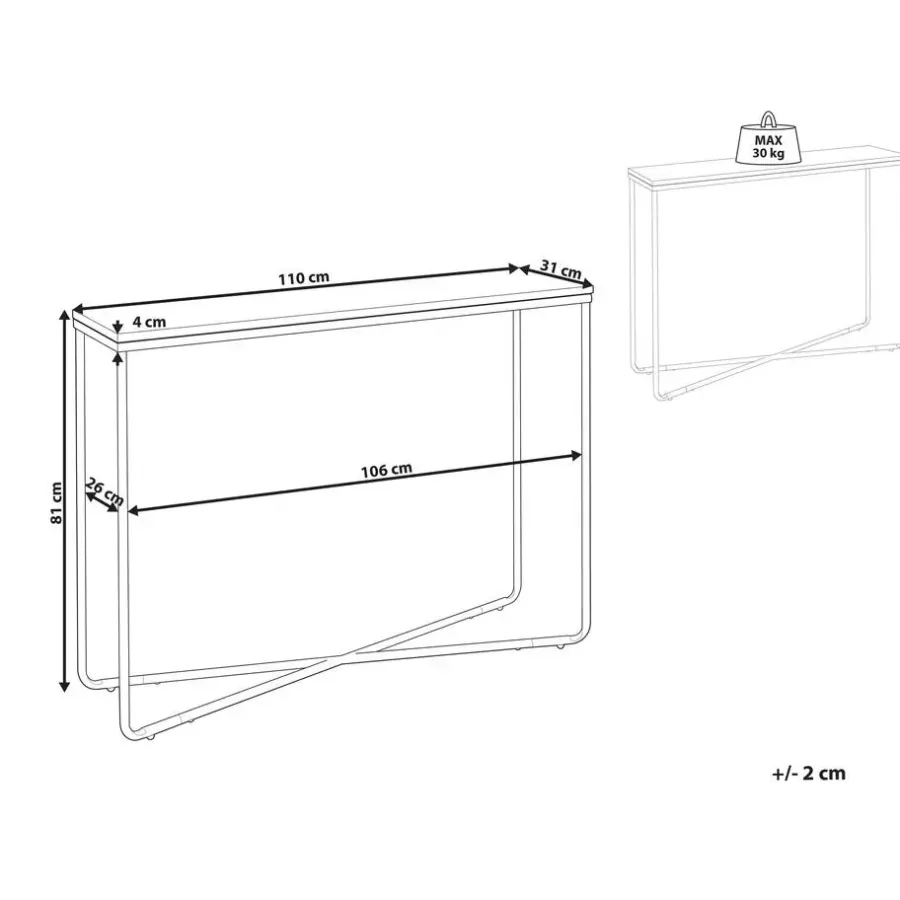 Sidetables-Beliani HAZEN - Sidetable - Grijs/Zwart- MDF