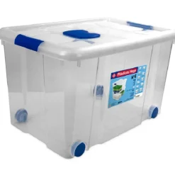 Opbergboxen-Hega Hogar Opbergbox met deksel/wieltjes - 55L - kunststof