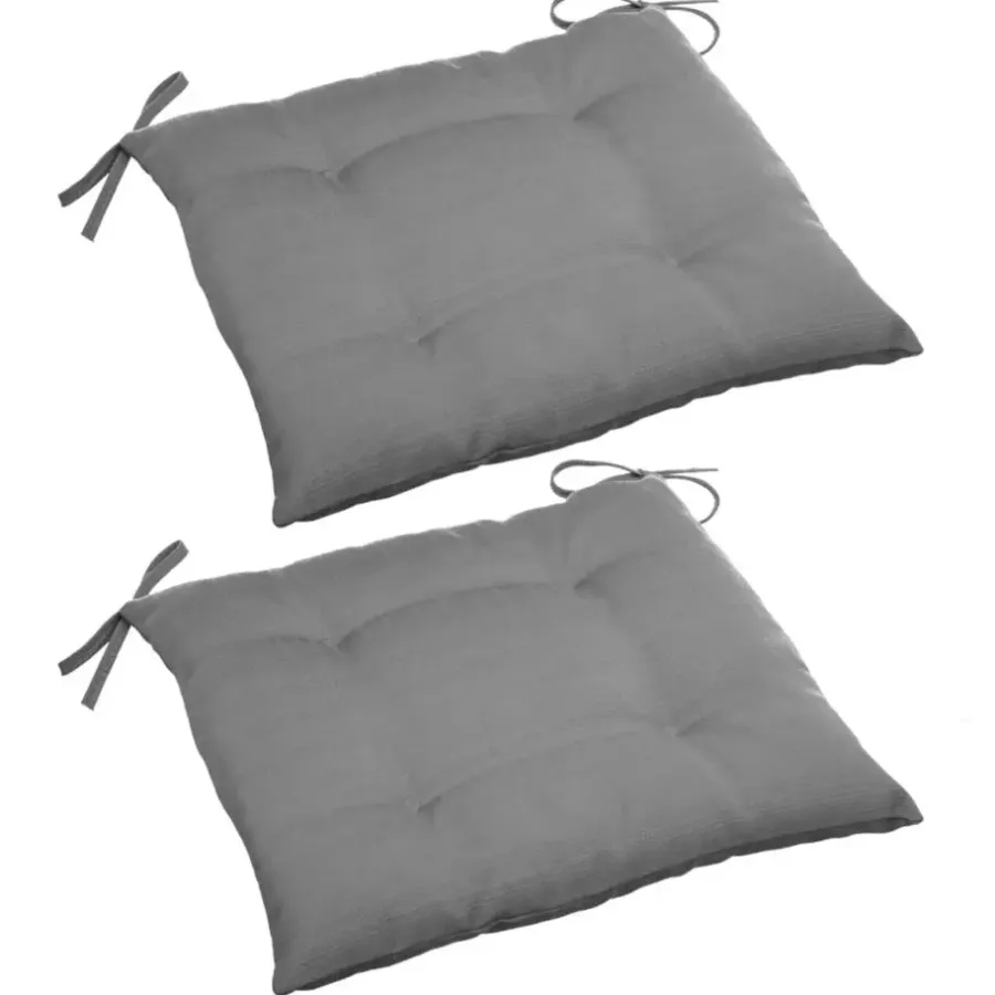 Tuinstoelkussens-Hesperide Stoelkussens - binnen/ buiten stoelen - grijs - 40x4 cm