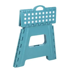 HI Huishoudtrap - blauw - 38x32x31 cm - opvouwbaar - keukentrap