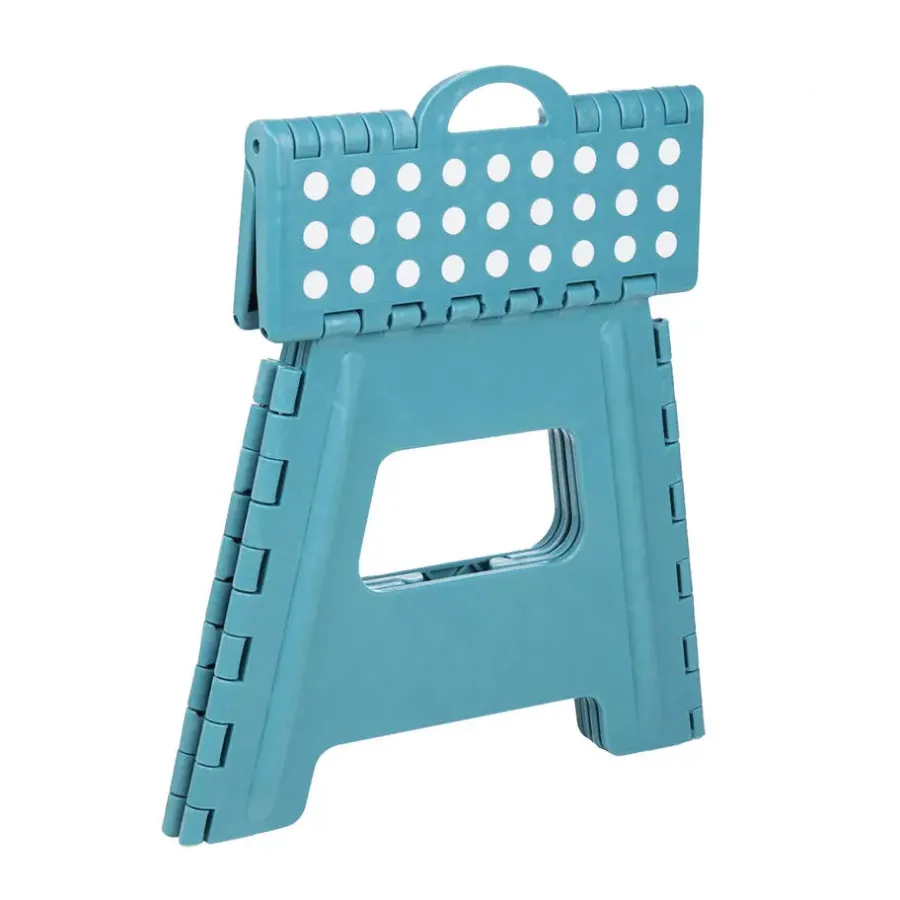 HI Huishoudtrap - blauw - 38x32x31 cm - opvouwbaar - keukentrap