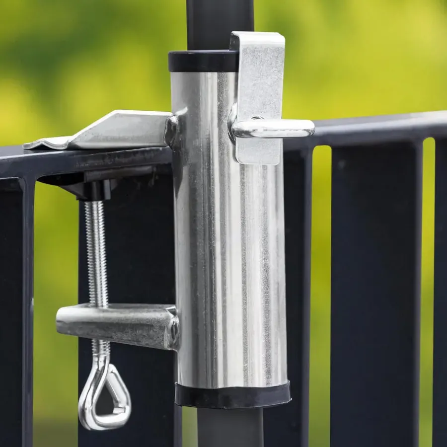 Parasolvoeten-HI Parasolhouder voor op het balkon - zilver - metaal