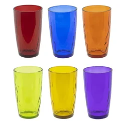 Waterglazen-HI Waterglazen/drinkglazen - 6x - kleurenmix - 320 ml