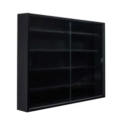 Buffetkasten-Hioshop Blacklava vitrinekast vitrinekast- 2 schuifdeuren zwart