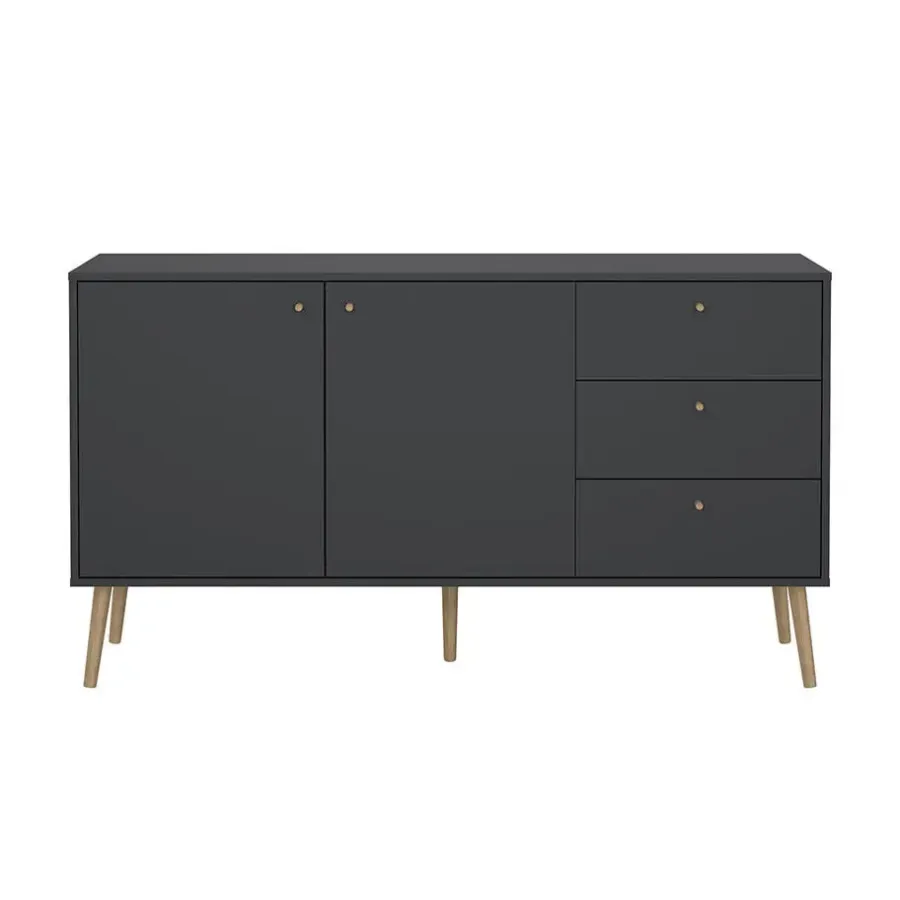 Dressoirs-Hioshop Bodo dressoir 2 deuren- 3 lades matgrijs