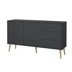 Dressoirs-Hioshop Bodo dressoir 2 deuren- 3 lades matgrijs