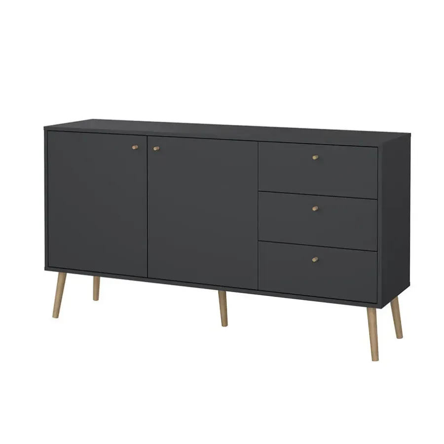 Dressoirs-Hioshop Bodo dressoir 2 deuren- 3 lades matgrijs