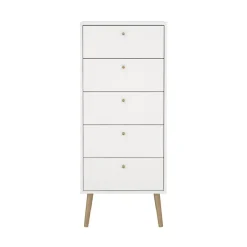 Ladekasten|Ladekasten-Hioshop Bodo kommode 5 lades wit