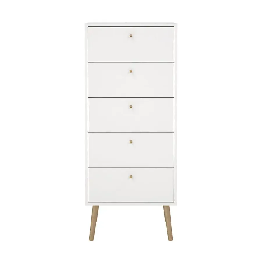 Ladekasten|Ladekasten-Hioshop Bodo kommode 5 lades wit