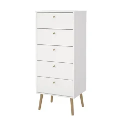 Ladekasten|Ladekasten-Hioshop Bodo kommode 5 lades wit