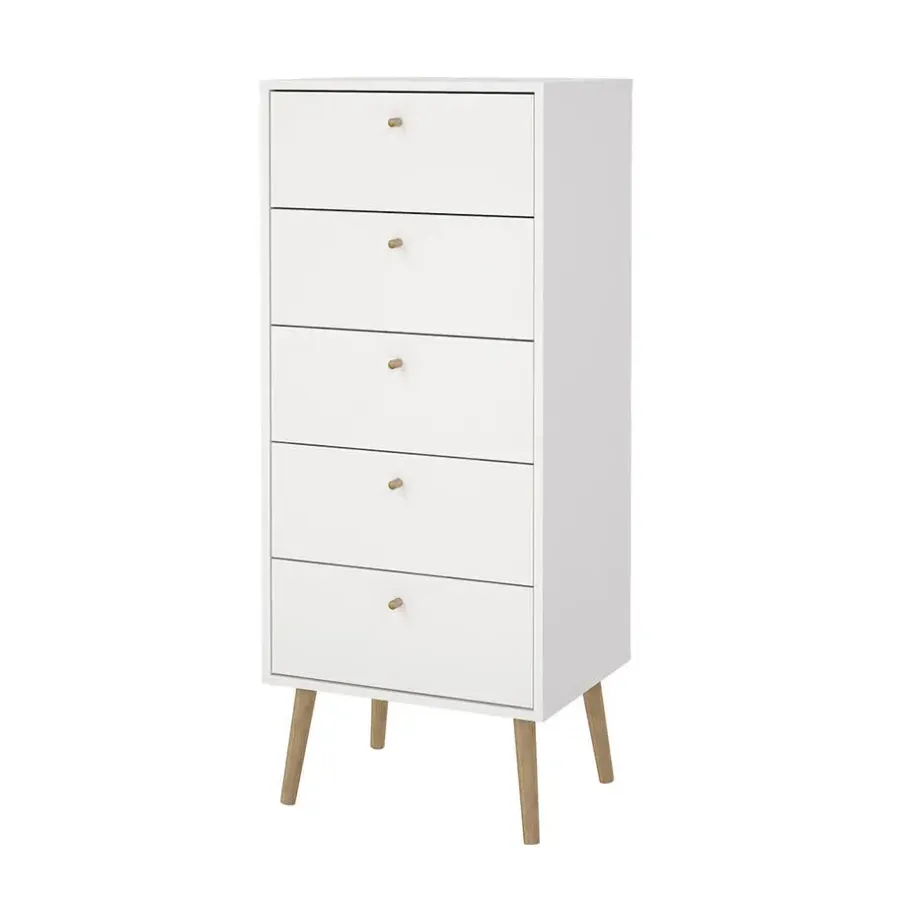 Ladekasten|Ladekasten-Hioshop Bodo kommode 5 lades wit