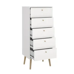 Ladekasten|Ladekasten-Hioshop Bodo kommode 5 lades wit