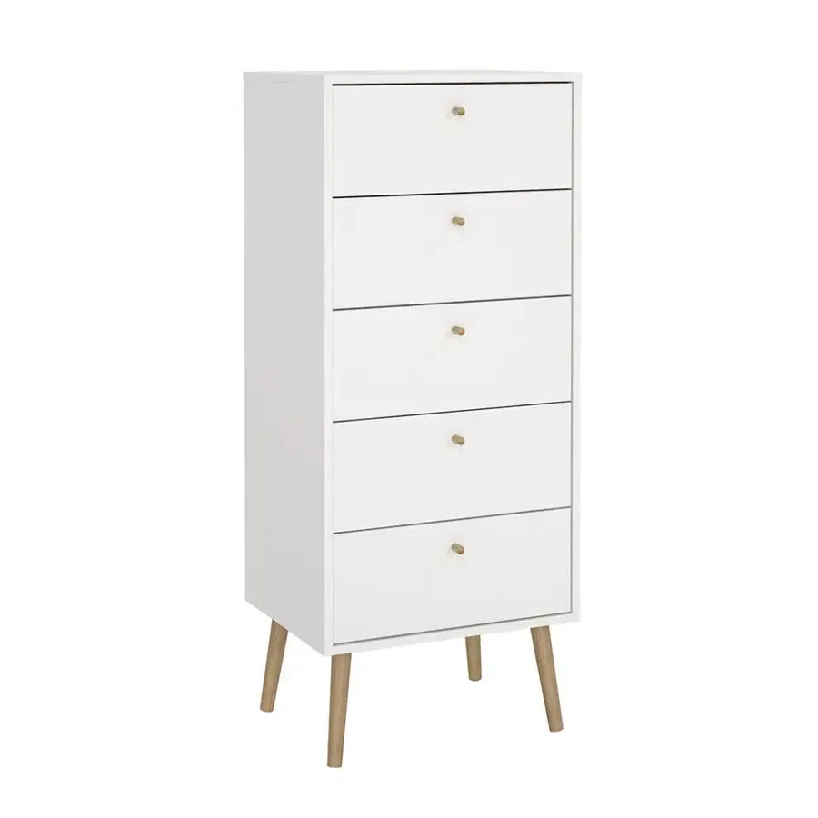 Ladekasten|Ladekasten-Hioshop Bodo kommode 5 lades wit
