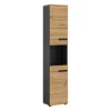 Merkloos Hioshop Canu kolomkast 2 deuren- 1 plank eiken decor- grijs