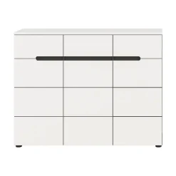 Schoenenkasten-Merkloos Hioshop Canu schoenenkast 3 deuren- 3 lades wit- grijs
