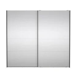 Draaideurkasten-Hioshop Catania schuifdeurkast 2 deuren met spiegel 245x220cm mat zwart