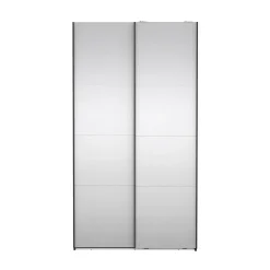 Draaideurkasten-Hioshop Catania schuifdeurkast 2 deuren met spiegel 120x220cm mat zwart