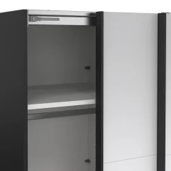 Draaideurkasten-Hioshop Catania schuifdeurkast 2 deuren met spiegel 120x220cm mat zwart