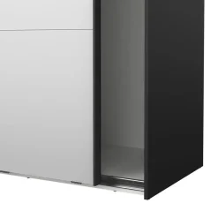 Draaideurkasten-Hioshop Catania schuifdeurkast 2 deuren met spiegel 120x220cm mat zwart