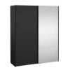 Hioshop Catania schuifdeurkast 2 deuren 180x220cm mat zwart