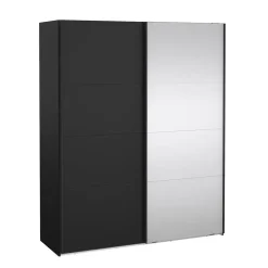 Hioshop Catania schuifdeurkast 2 deuren 180x220cm mat zwart