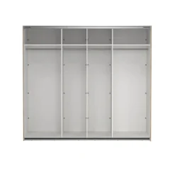 Draaideurkasten-Hioshop Como schuifdeurkast 2 deuren met spiegel 245x220cm eikdecor