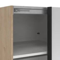 Draaideurkasten-Hioshop Como schuifdeurkast 2 deuren met spiegel 120x220cm eikdecor