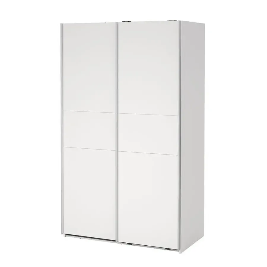 Draaideurkasten-Hioshop Como schuifdeurkast 2 deuren 120x200cm wit